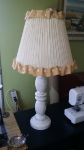 1970's lamp and shade hobo shabby chic