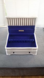 Goldware dining ware box with velvet interior 