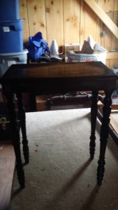 One of a set of three 1940's nesting tables, that we currently have in the shop.