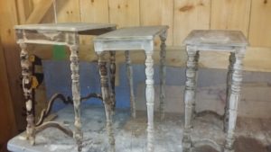 Mid restoration of the 1930's nesting tables.