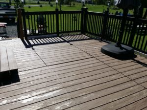 This is a before picture of a wood deck we are restoring for a customer, south of Amsterdam, NY. 