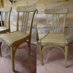 Oak chairs to be stained to match the trim in the wine tasting room. 