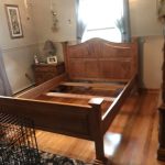 Solid oak Amish built bed, stsinef with a golden oak stain and finished out with a polycrylic finish. Customer is truly pleased with the outcome. Thank you Irene