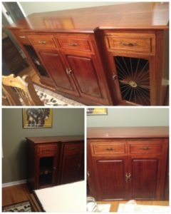 Mid Century walnut credenza. It was stained with a natural stain and finished out with a low gloss hand rubbed Tung Oil finish.