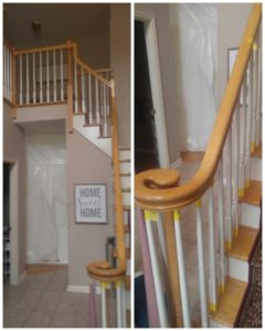 Before pics of the Oak staircase, of our customer in Saratoga springs, N.Y.