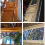 Before and after pics of the matching stained glass oak doors. The customer wanting the doors stripped down to the bare wood. No finishing, they will be stained and finished on site in Maryland. Thanks Jim and Cathy, for the privilege of working on your prized possessions.
